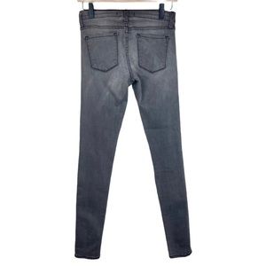 Flying Monkey Distressed Knee Gray Skinny Jeans 26